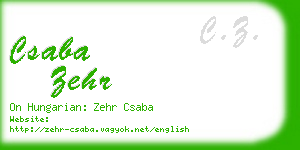 csaba zehr business card